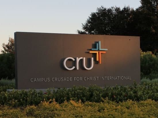 Cru (Campus Crusade for Christ International) monument sign at their campus entrance