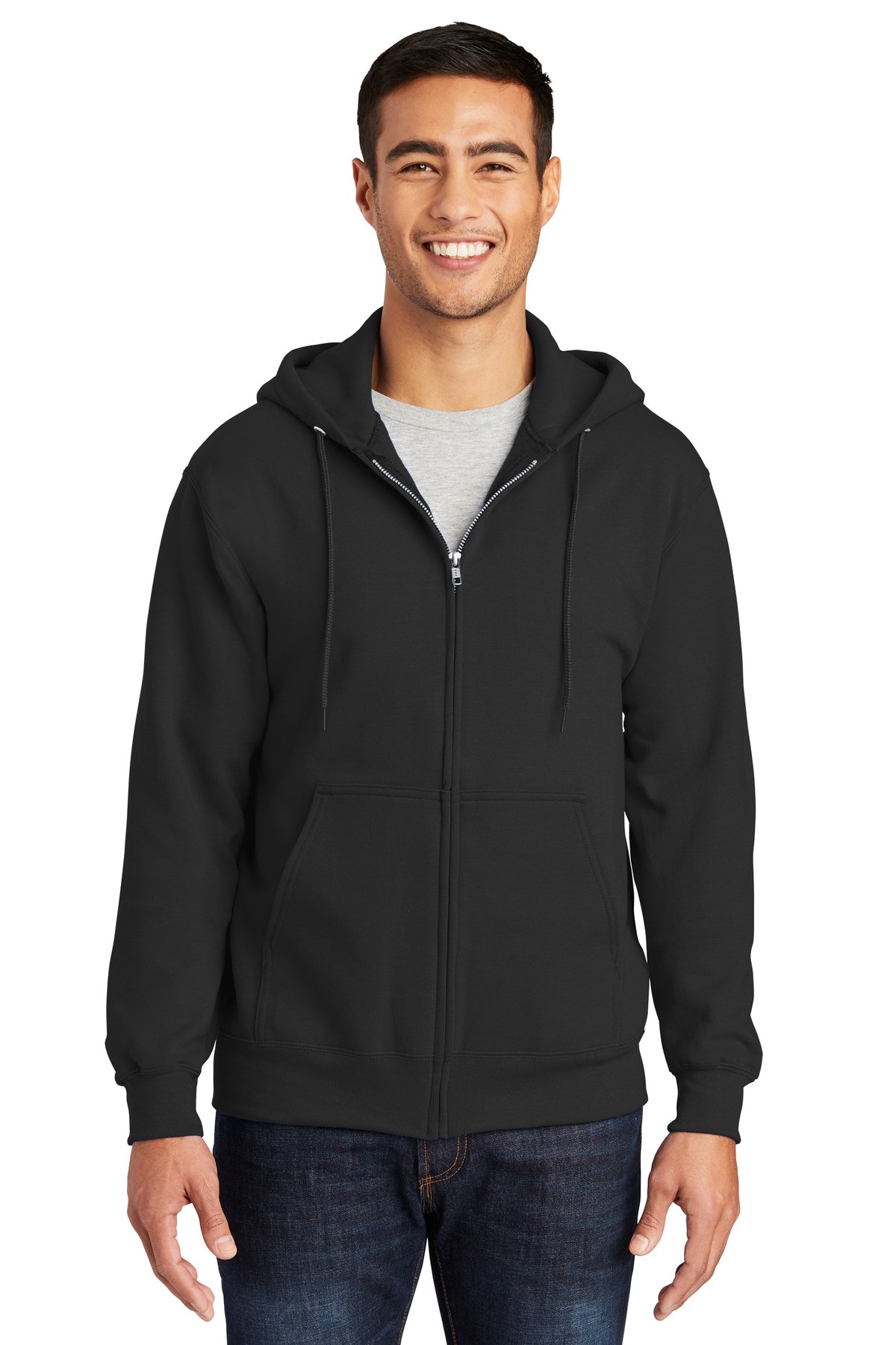 Port & Company Essential Fleece Full-Zip Hooded Sweatshirt