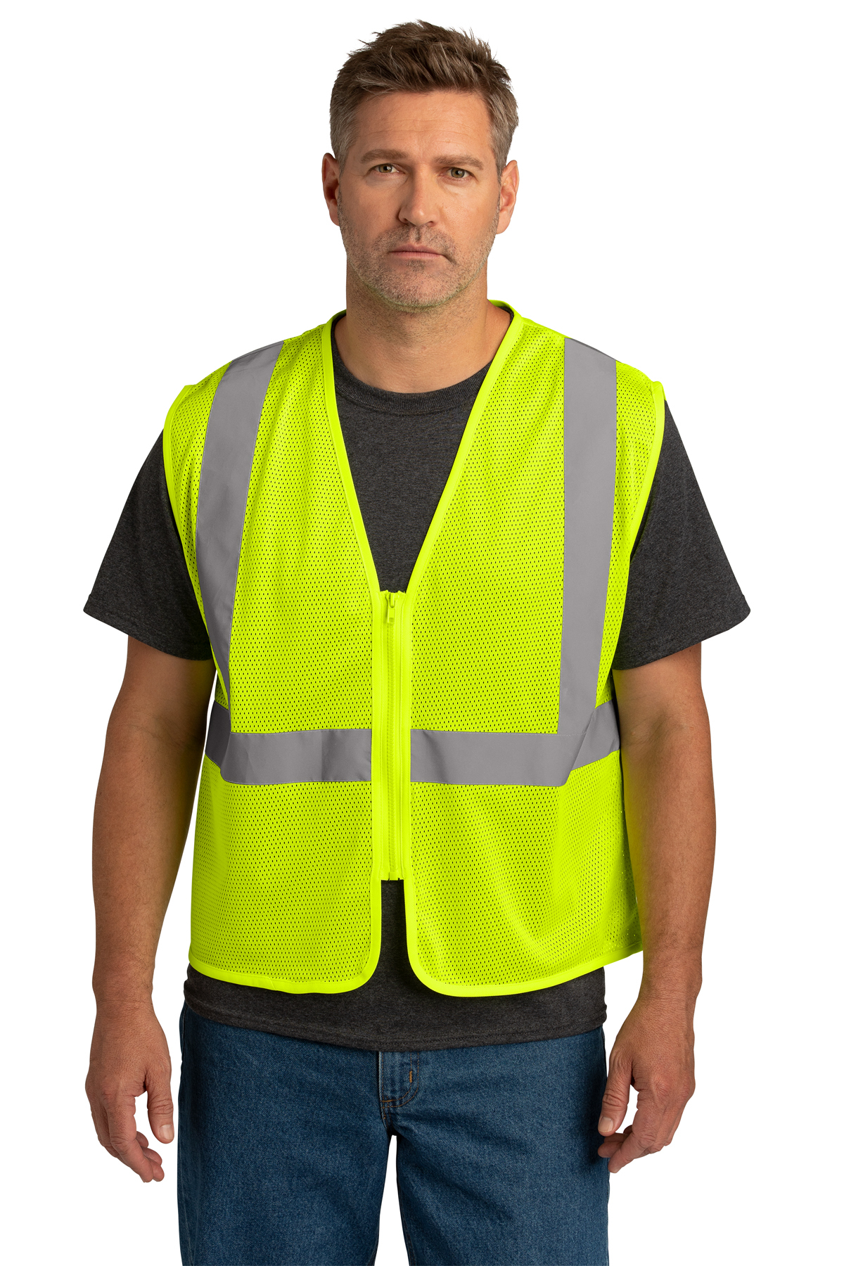 CornerStone ANSI 107 Class 2 Economy Mesh Zippered Vest